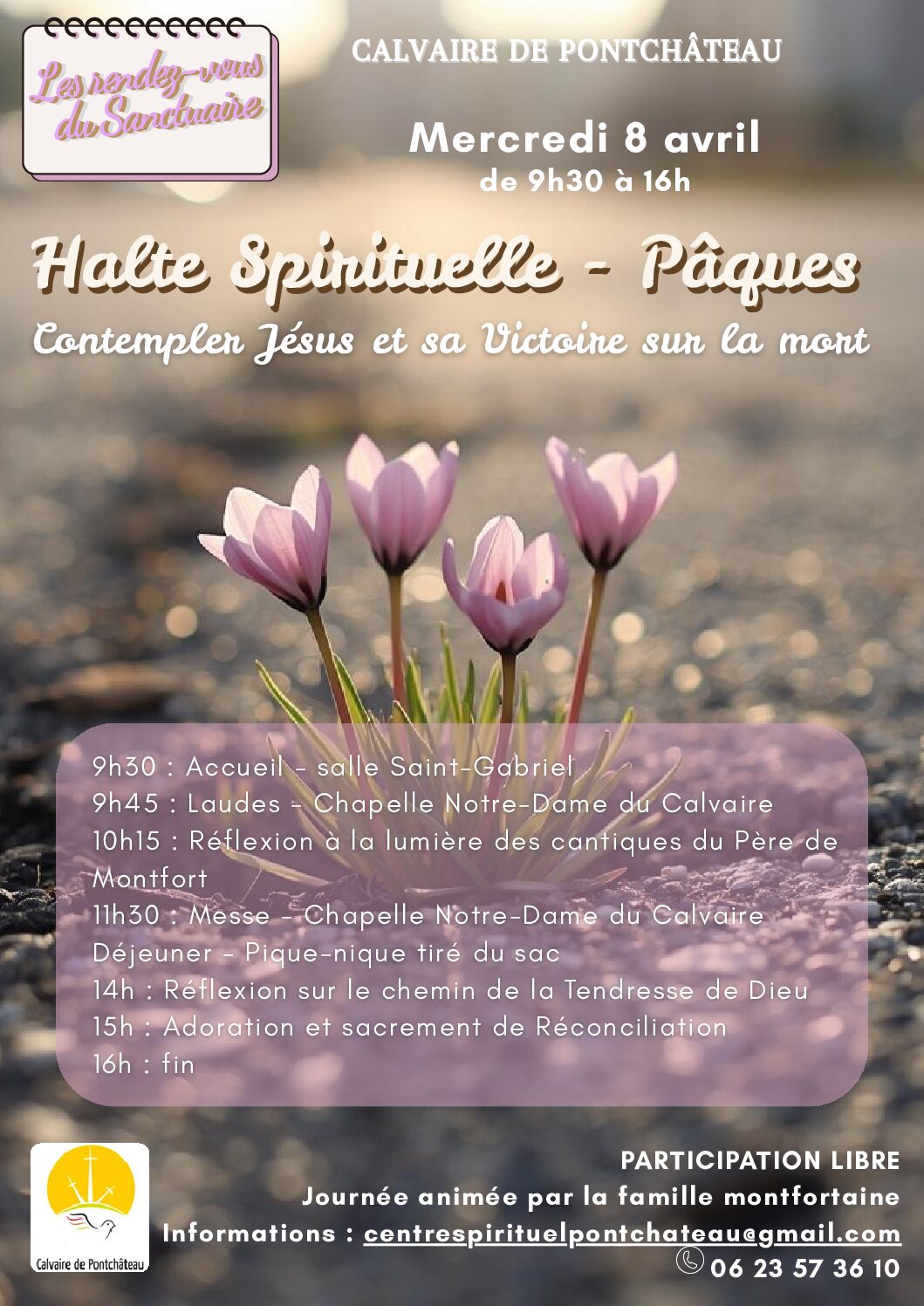 Halte spirituelle Pâques Mercredi 8 avril